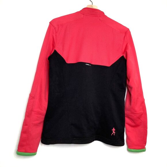 Adidas Climalite Women’s Running Track Jacket Pink Black Green Pockets Size M - Picture 4 of 12
